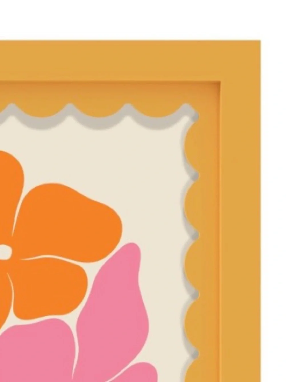 MDF Wood Picture Frame Real Glass w 3D Wavy Cardstock Mat 6x8” MUSTARD YELLOW